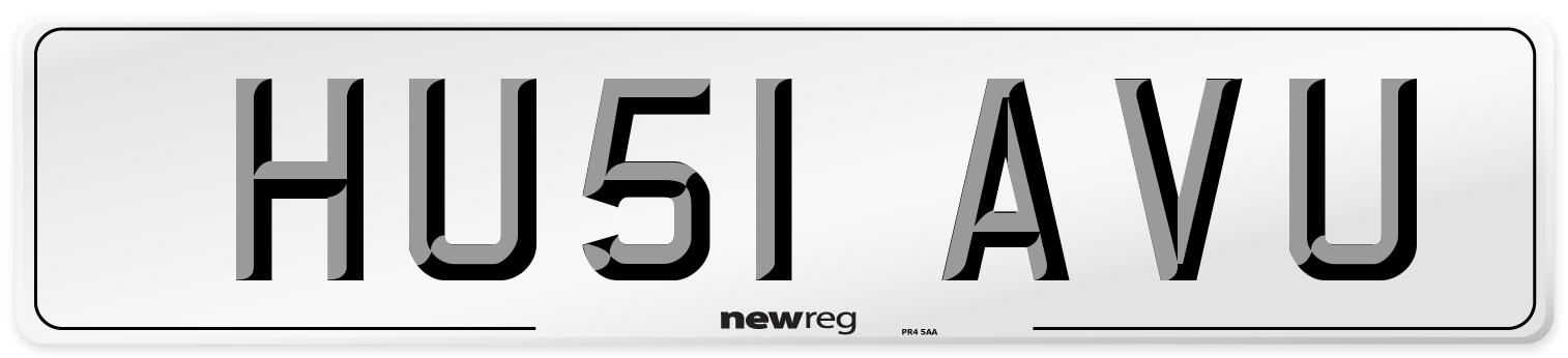 HU51 AVU Number Plate from New Reg
